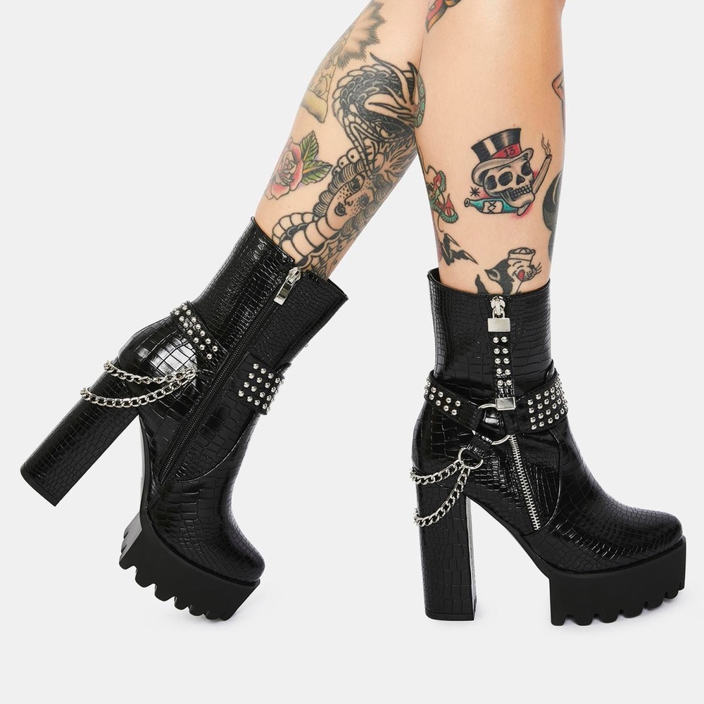 Azalea Wang Croc Platform Boots ⚡️ Vegan ⚡️ Punk